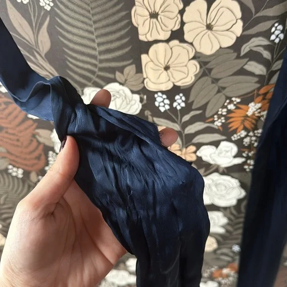 marissa webb Satin Tie Waist Blouse in blue size 2